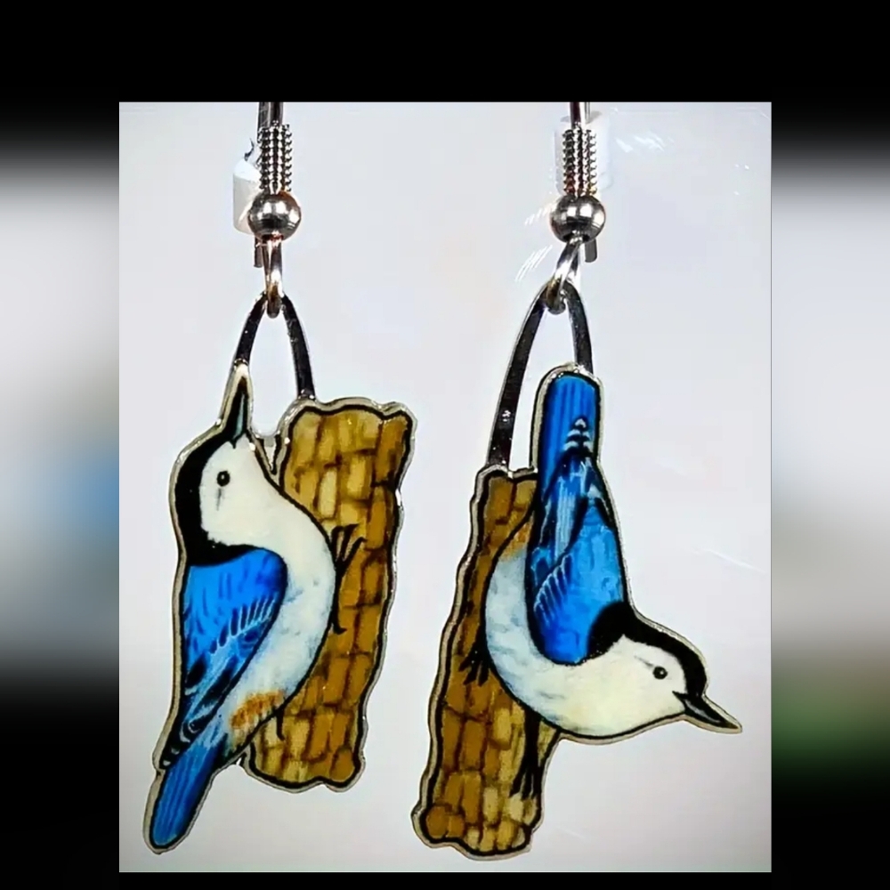 BIRD Earrings Full of Whimsy acrylic And Zinc alloy post
